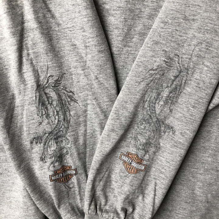 Harley-Davidson Long Sleeve T-Shirt Made in USA Men's XL cotton gray type Vintage Second Hand