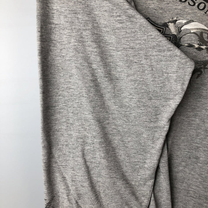 Harley-Davidson Long Sleeve T-Shirt Made in USA Men's XL cotton gray type Vintage Second Hand
