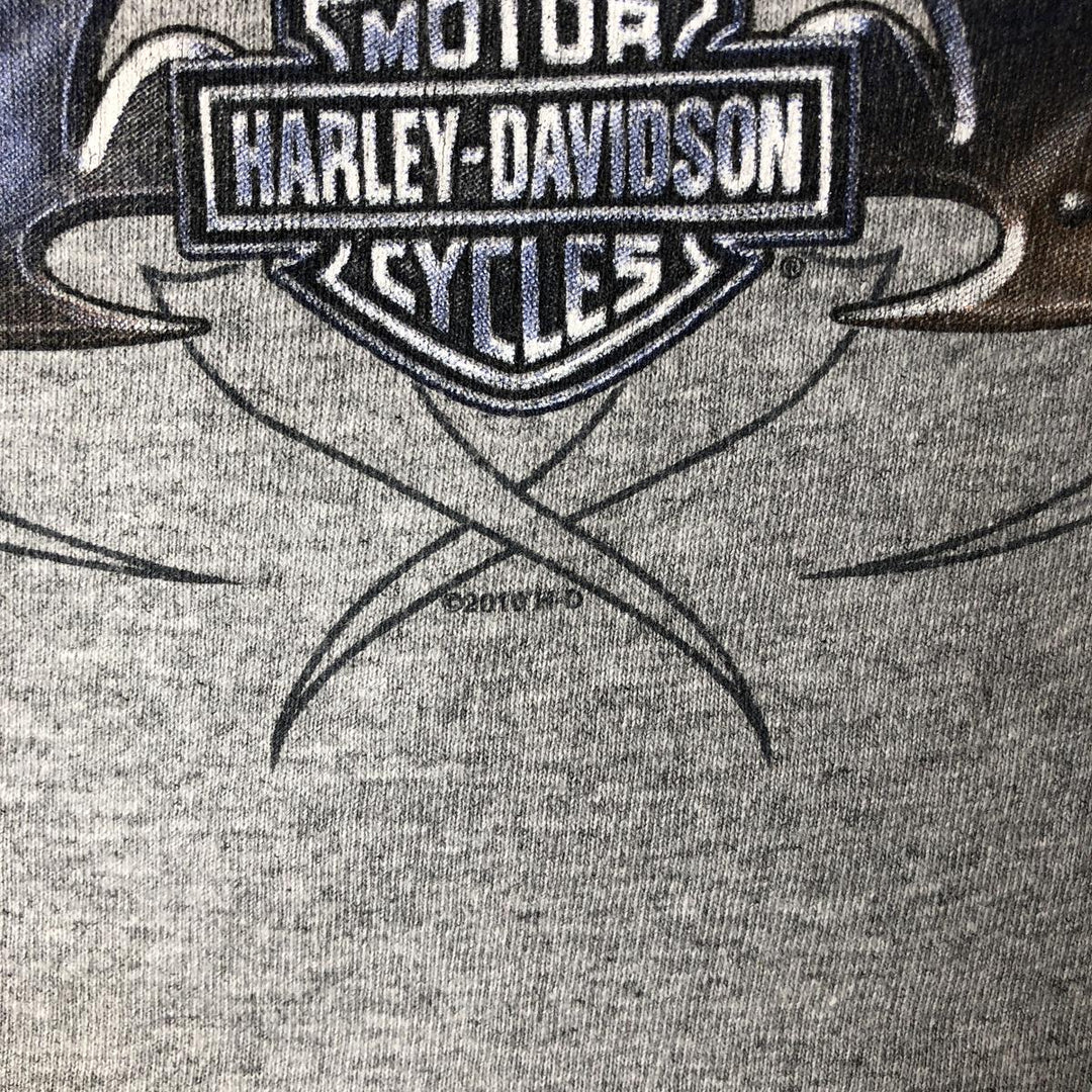 Harley-Davidson Long Sleeve T-Shirt, Men's XL Size cotton gray type Vintage Second Hand