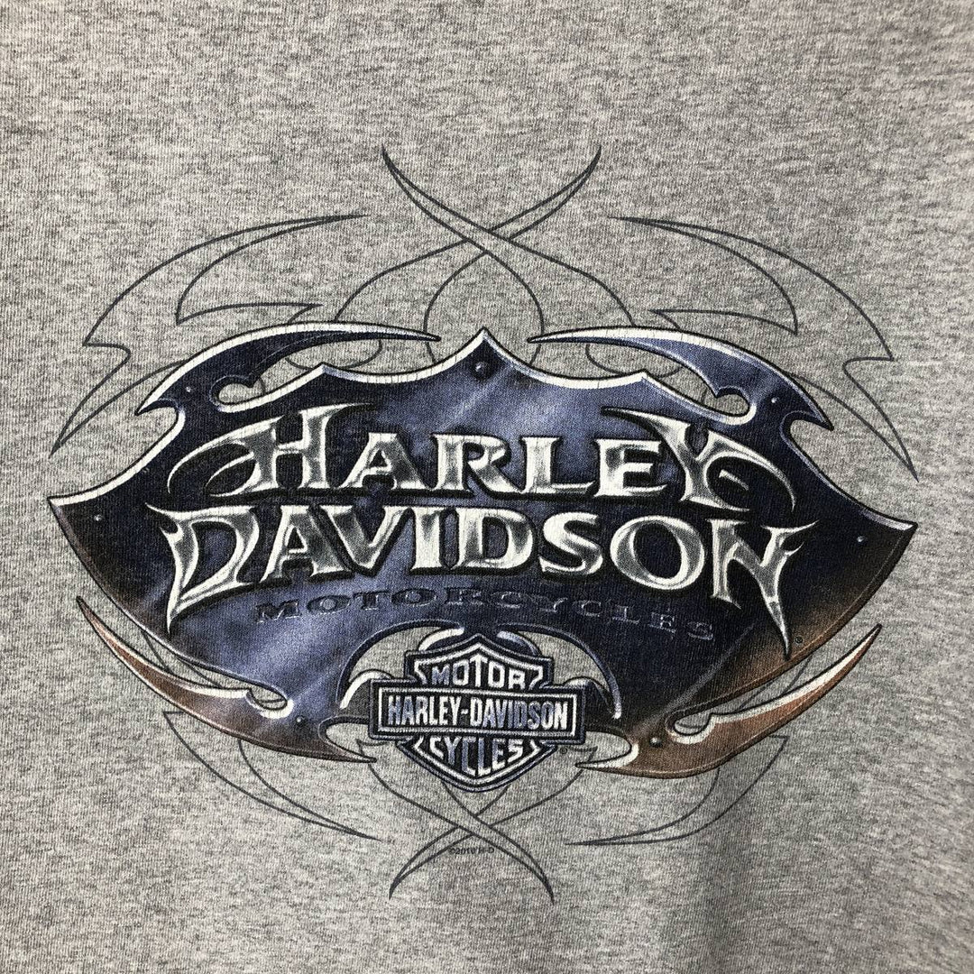 Harley-Davidson Long Sleeve T-Shirt, Men's XL Size cotton gray type Vintage Second Hand