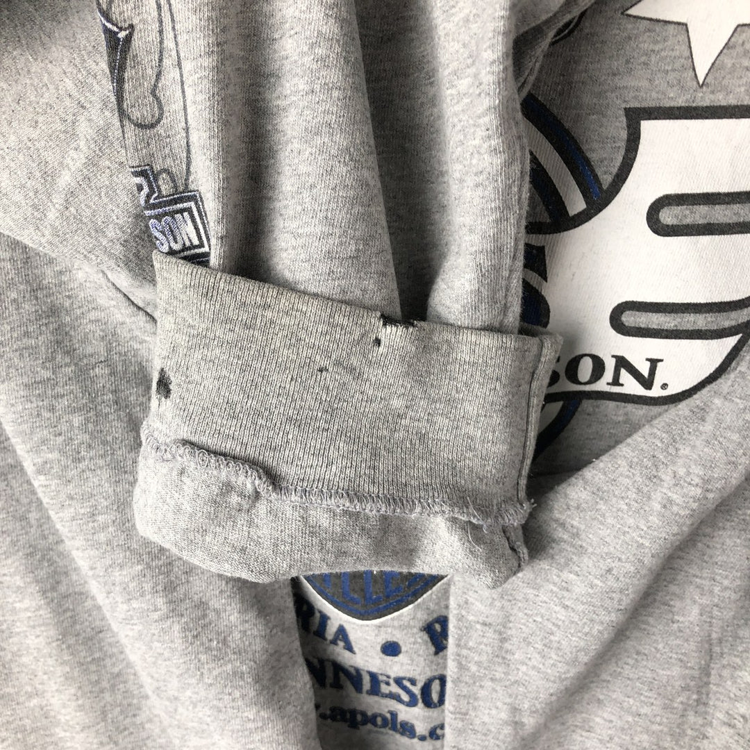 Harley-Davidson Long Sleeve T-Shirt, Men's XL Size cotton gray type Vintage Second Hand