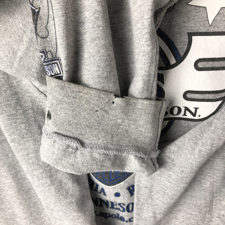 Harley-Davidson Long Sleeve T-Shirt, Men's XL Size cotton gray type Vintage Second Hand