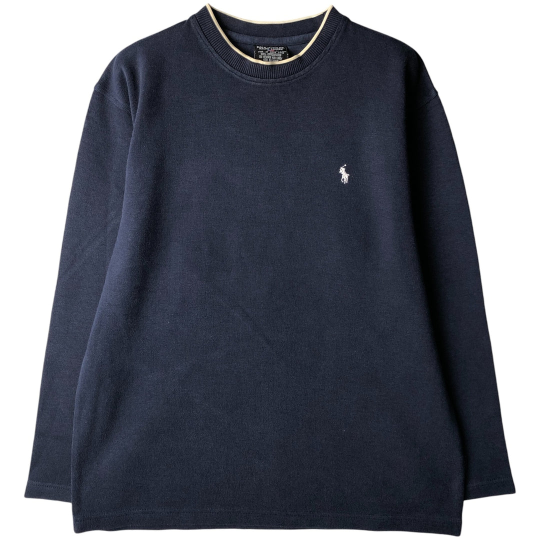 00'S Ralph Lauren cotton knit sweater, men's size XL cotton navy blue type Vintage Second Hand