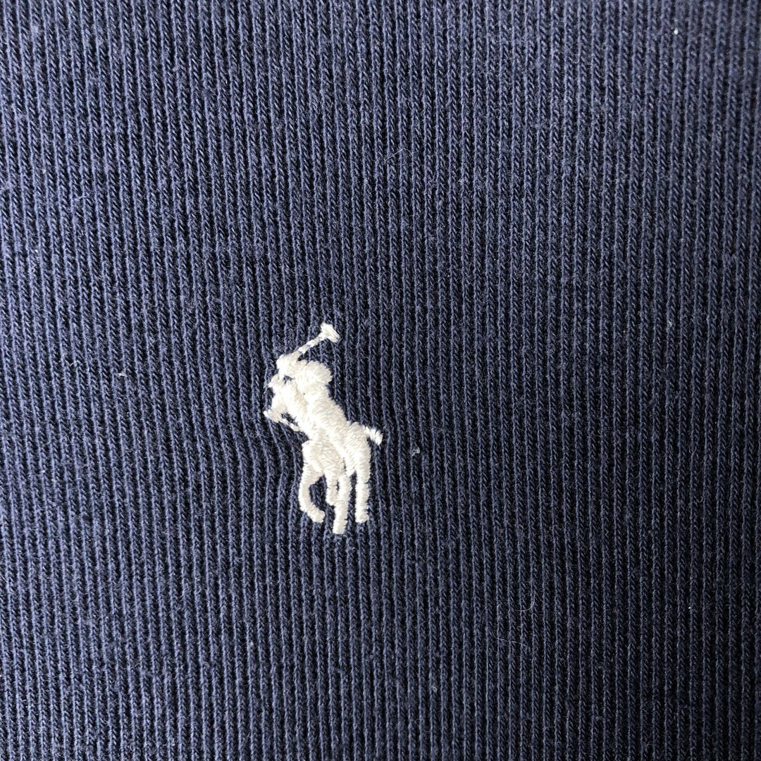 00'S Ralph Lauren cotton knit sweater, men's size XL cotton navy blue type Vintage Second Hand