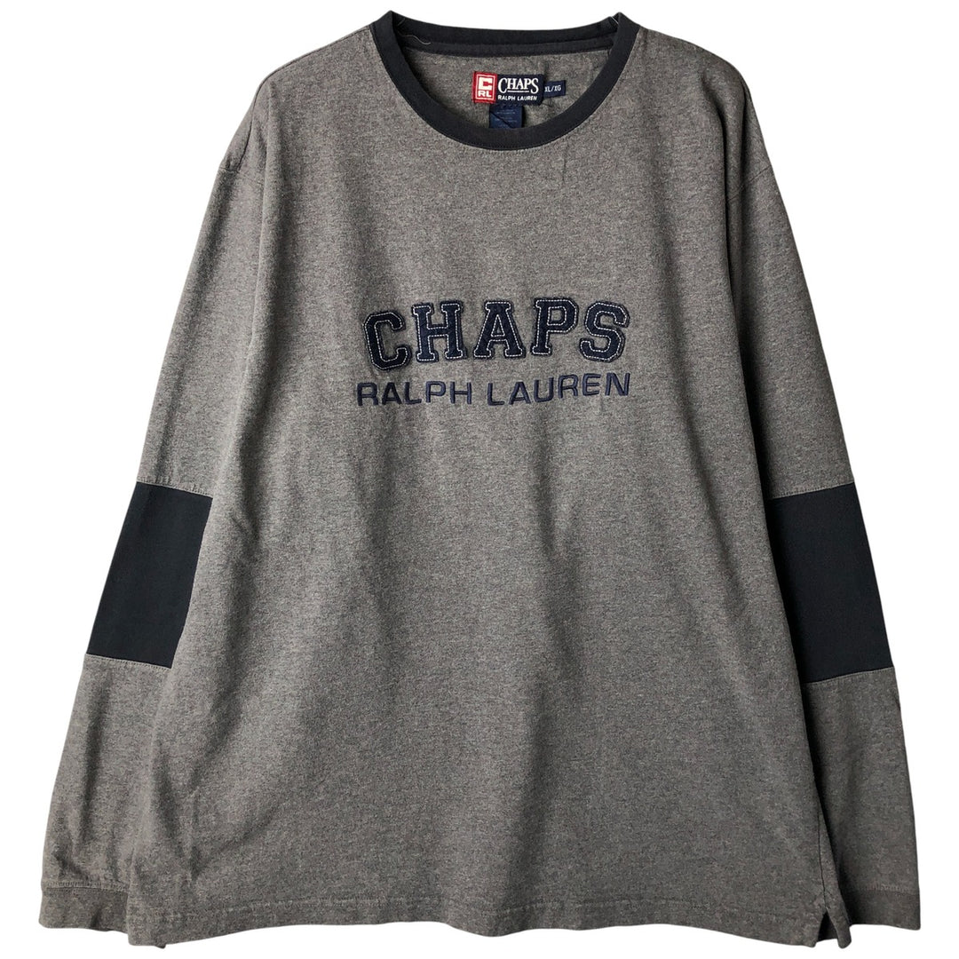 Ralph Lauren CHAPS long-sleeved T-shirt, men's size XL cotton Charcoal Vintage Second Hand