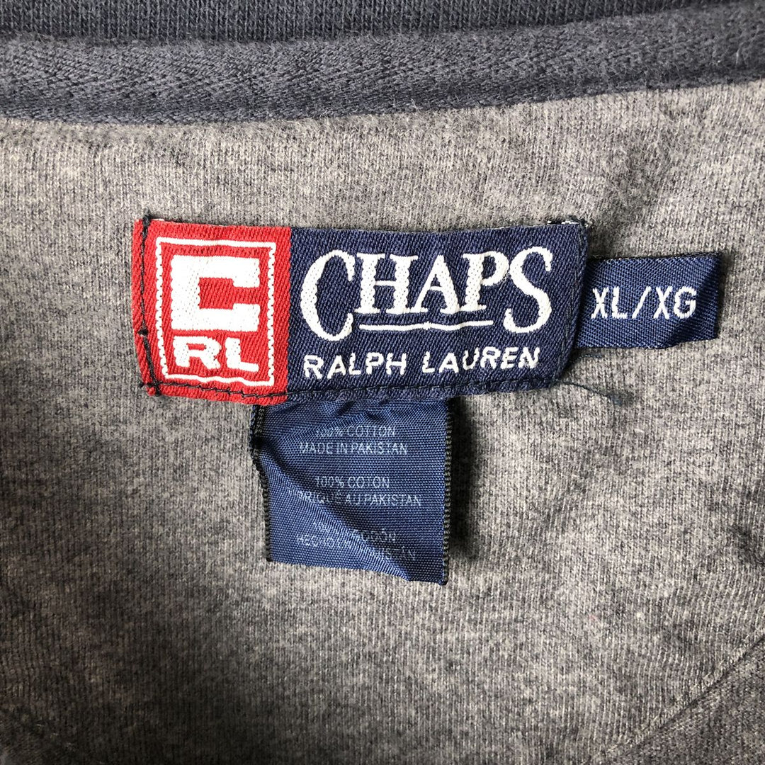 Ralph Lauren CHAPS long-sleeved T-shirt, men's size XL cotton Charcoal Vintage Second Hand