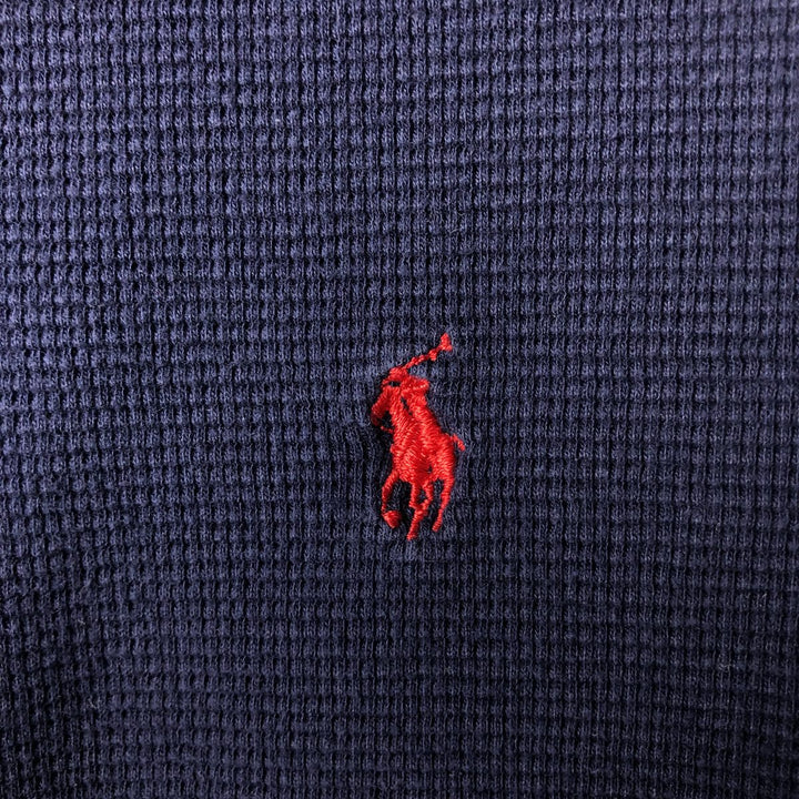 Ralph Lauren POLO RALPH LAUREN Thermal Long T-shirt Waffle Men's XL cotton navy blue type Vintage Second Hand