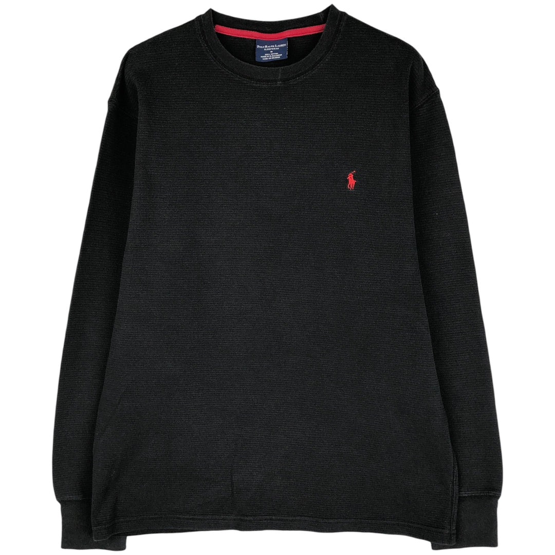 Ralph Lauren POLO RALPH LAUREN SLEEPWEAR Thermal Long T-Shirt, Men's Size Medium cotton black type Vintage Second Hand