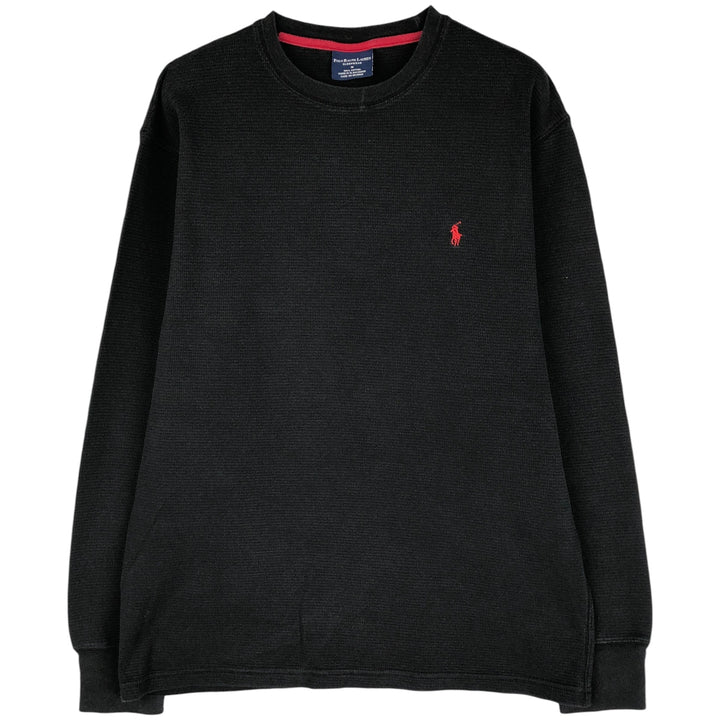 Ralph Lauren POLO RALPH LAUREN SLEEPWEAR Thermal Long T-Shirt, Men's Size Medium cotton black type Vintage Second Hand