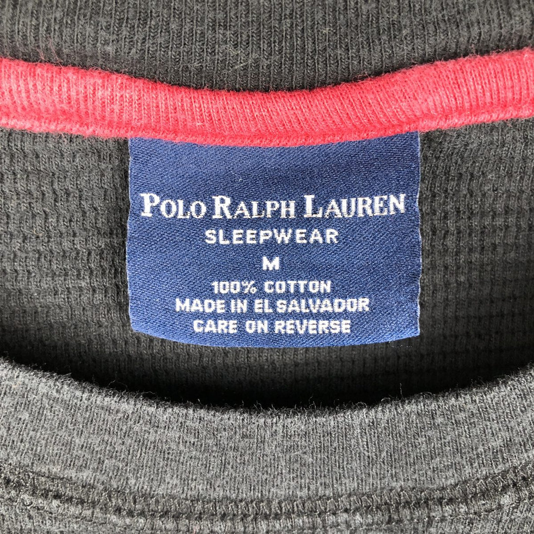 Ralph Lauren POLO RALPH LAUREN SLEEPWEAR Thermal Long T-Shirt, Men's Size Medium cotton black type Vintage Second Hand