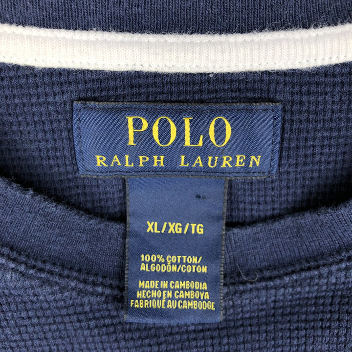 Ralph Lauren POLO RALPH LAUREN Thermal Long T-Shirt Men's XL cotton navy blue type Vintage Second Hand