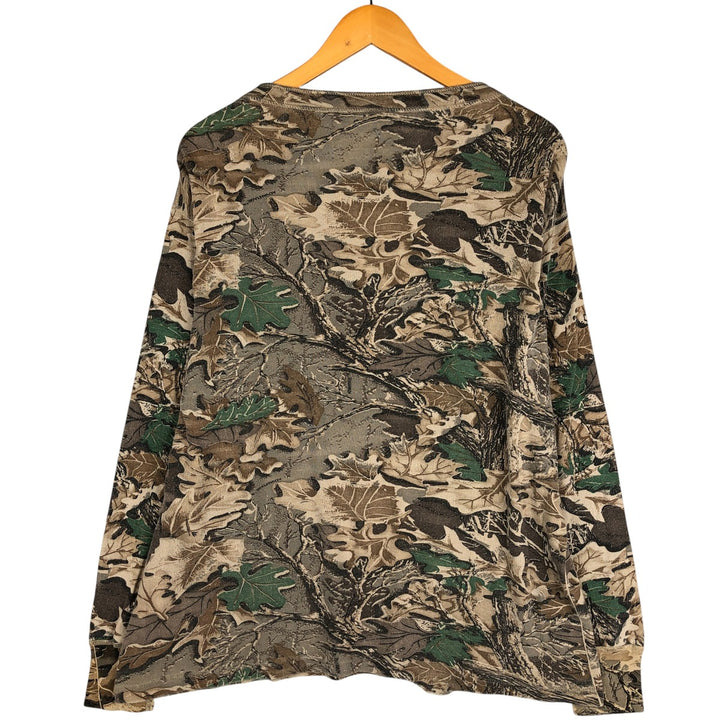 Duofold Treebark Camo Thermal Long T-Shirt, Men's XXL cotton multicolor Vintage Second Hand