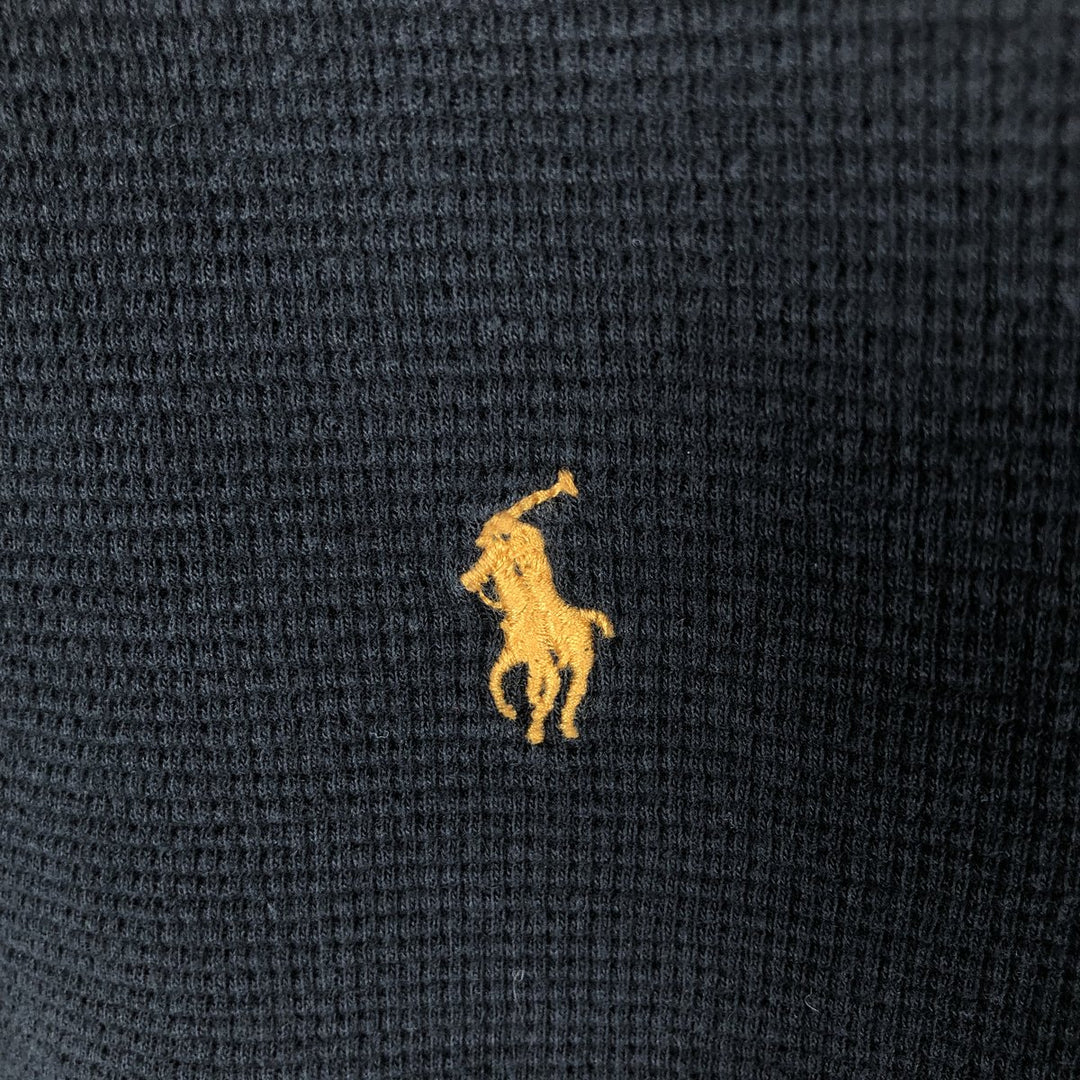 Ralph Lauren POLO RALPH LAUREN Thermal Long T-Shirt, Men's Size M cotton black type Vintage Second Hand