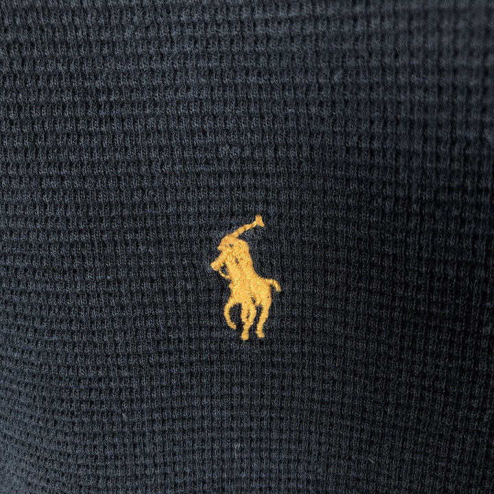 Ralph Lauren POLO RALPH LAUREN Thermal Long T-Shirt, Men's Size M cotton black type Vintage Second Hand