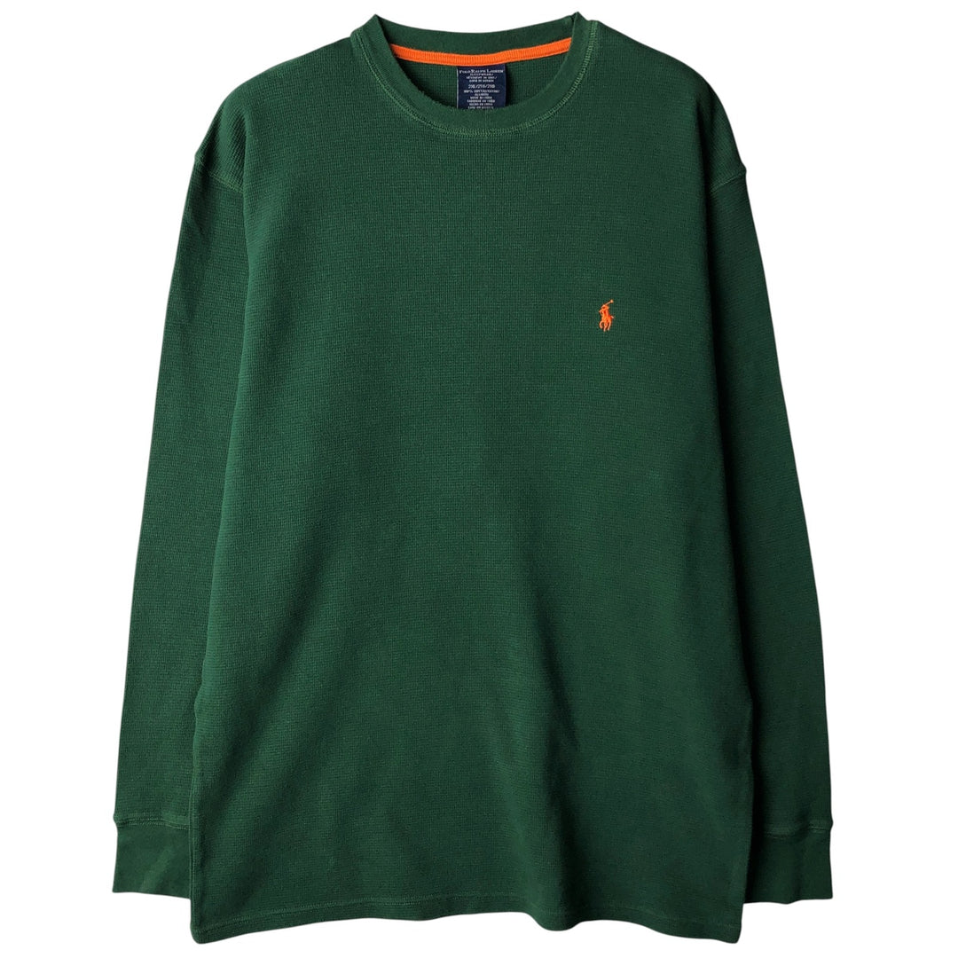 Ralph Lauren POLO RALPH LAUREN SLEEPWEAR Thermal Long T-Shirt, Men's XXL cotton Green type dark green Vintage Second Hand