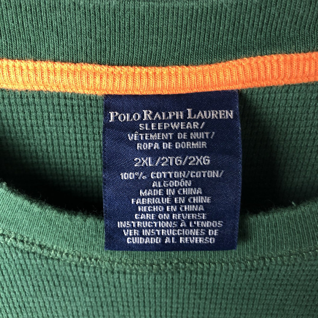 Ralph Lauren POLO RALPH LAUREN SLEEPWEAR Thermal Long T-Shirt, Men's XXL cotton Green type dark green Vintage Second Hand