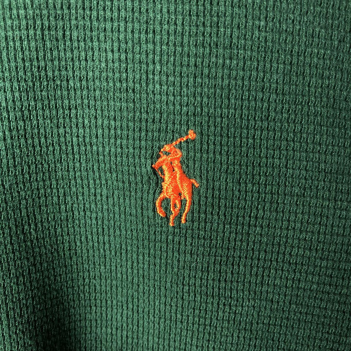 Ralph Lauren POLO RALPH LAUREN SLEEPWEAR Thermal Long T-Shirt, Men's XXL cotton Green type dark green Vintage Second Hand