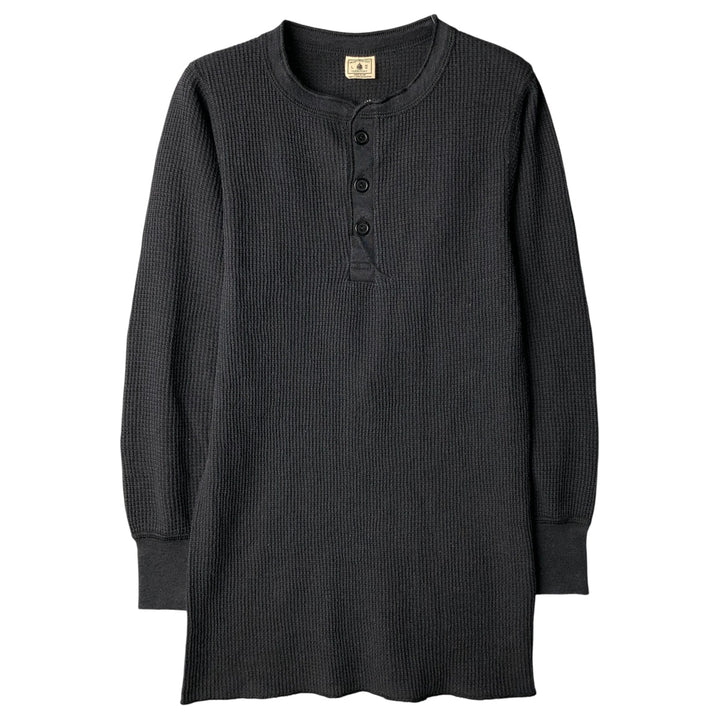 Vintage Northwest Waffle Henley T-Shirt, Men's Size L, Made in USA polyester black type Vintage Second Hand