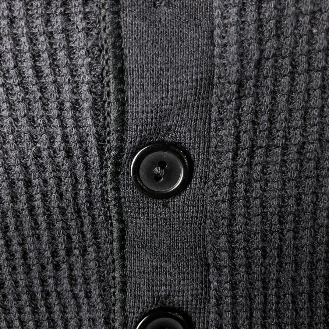 Vintage Northwest Waffle Henley T-Shirt, Men's Size L, Made in USA polyester black type Vintage Second Hand