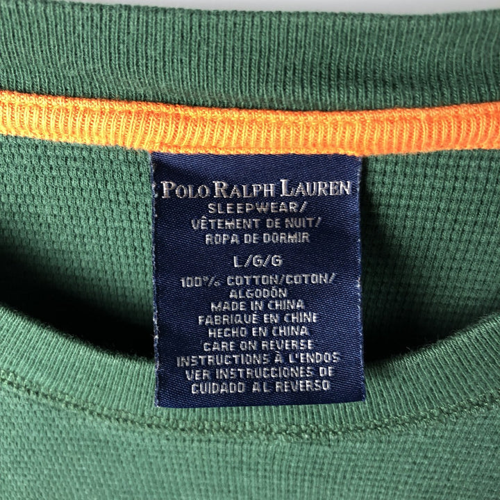 Ralph Lauren POLO RALPH LAUREN SLEEPWEAR Thermal Long T-Shirt, Men's Size L cotton Green type dark green Vintage Second Hand