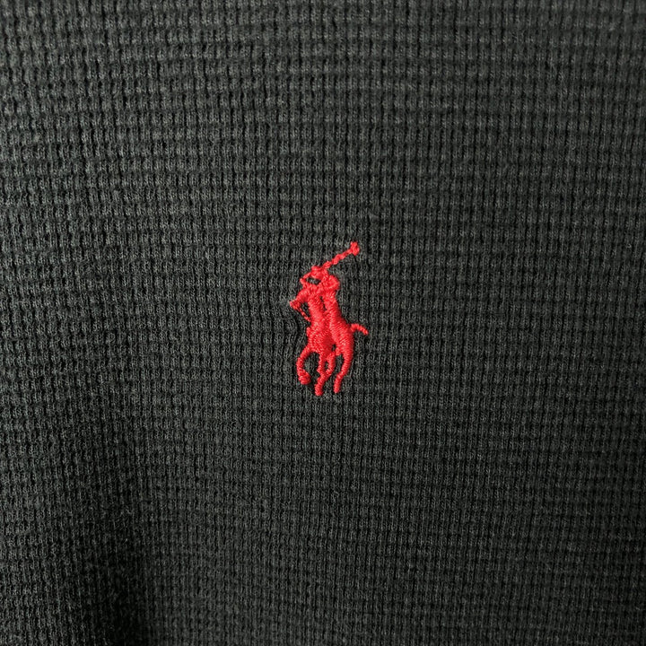 Ralph Lauren Polo Ralph Lauren Sleepwear V-neck Thermal Long T-shirt, Waffle, Men's XXL cotton black type Vintage Second Hand