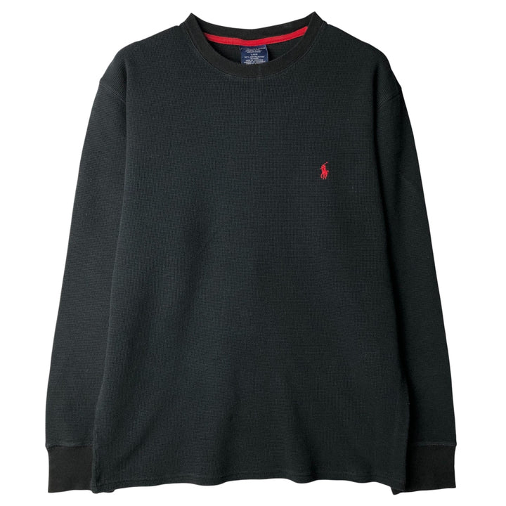 Ralph Lauren Polo Ralph Lauren Sleepwear Thermal T-Shirt, Waffle, Men's Size L cotton black type Vintage Second Hand