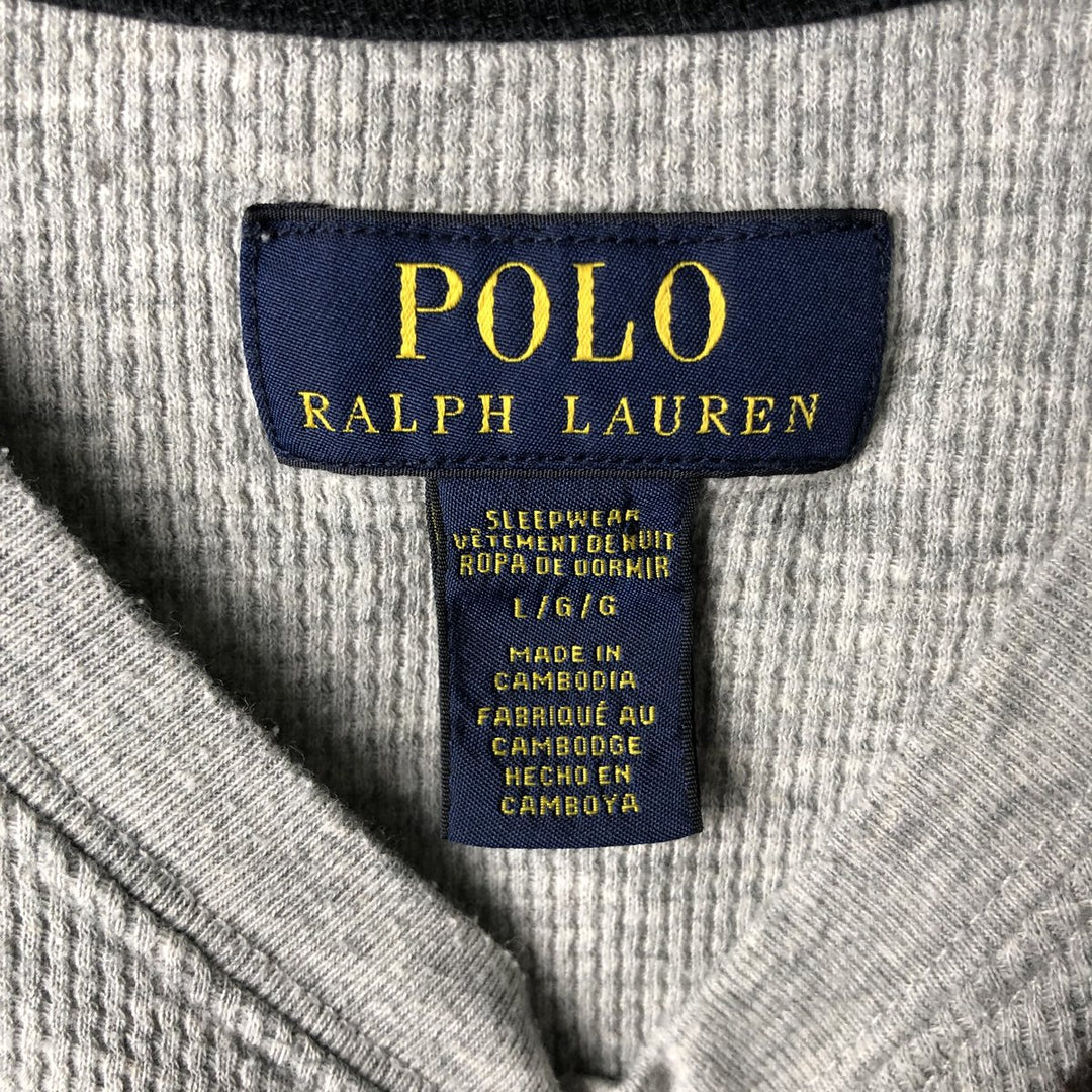 Ralph Lauren POLO RALPH LAUREN SLEEPWEAR Thermal Long T-Shirt, Men's Size L unclear gray type Vintage Second Hand