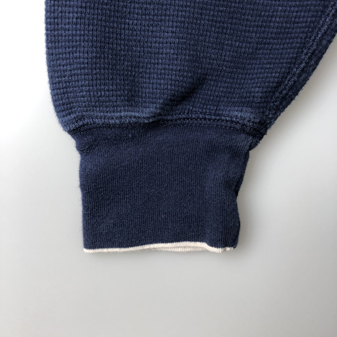 Ralph Lauren POLO RALPH LAUREN V-neck thermal long sleeve T-shirt waffle men's XL size cotton navy blue type Vintage Second Hand