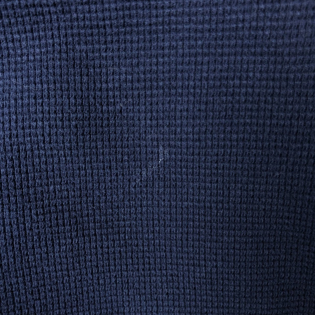 Ralph Lauren POLO RALPH LAUREN V-neck thermal long sleeve T-shirt waffle men's XL size cotton navy blue type Vintage Second Hand