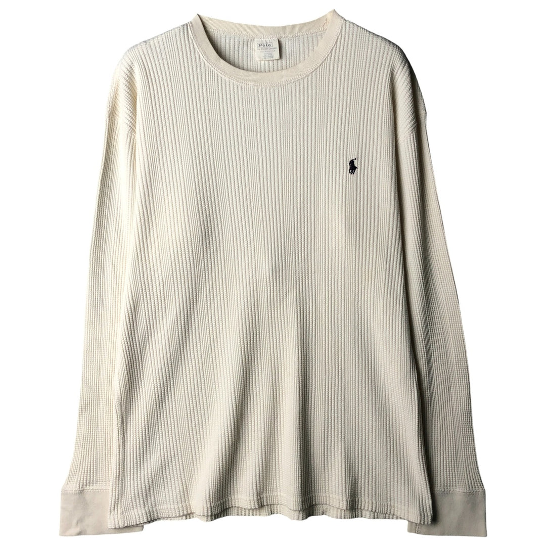 Ralph Lauren POLO by Ralph Lauren UNDERWEAR Thermal Long T-Shirt, Men's Size L cotton pale white type Vintage Second Hand