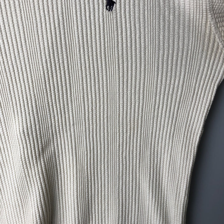 Ralph Lauren POLO by Ralph Lauren UNDERWEAR Thermal Long T-Shirt, Men's Size L cotton pale white type Vintage Second Hand