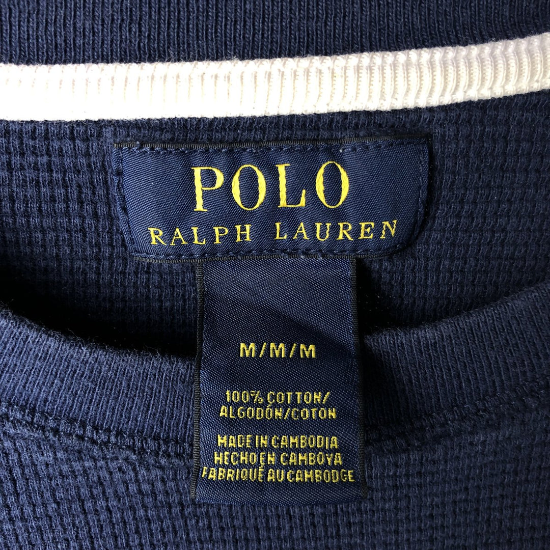 Ralph Lauren POLO RALPH LAUREN Thermal Long T-Shirt, Men's Size M cotton navy blue type Vintage Second Hand