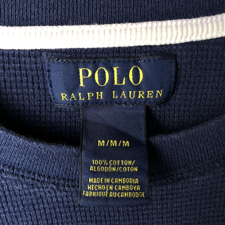 Ralph Lauren POLO RALPH LAUREN Thermal Long T-Shirt, Men's Size M cotton navy blue type Vintage Second Hand