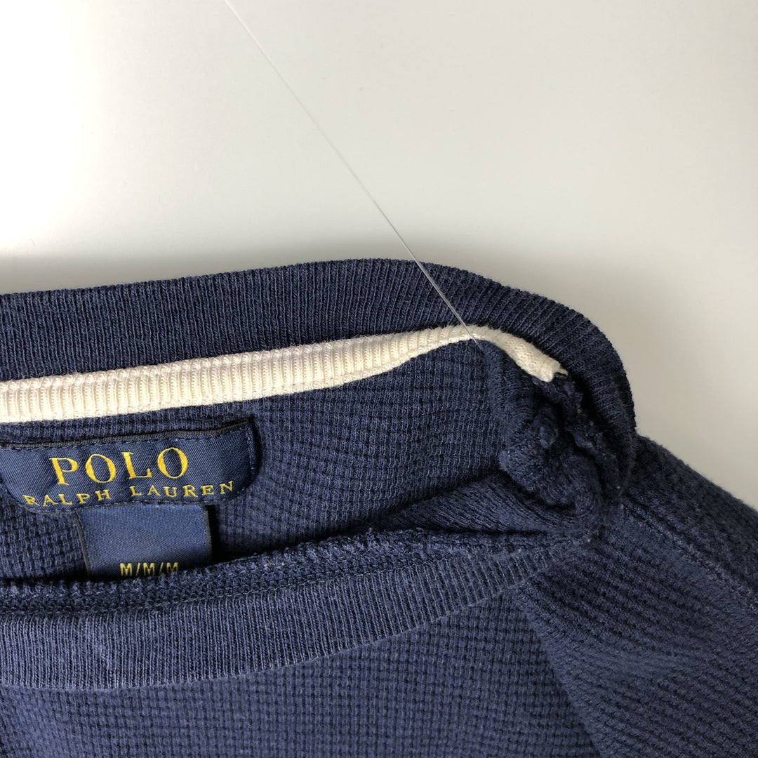 Ralph Lauren POLO RALPH LAUREN Thermal Long T-Shirt, Men's Size M cotton navy blue type Vintage Second Hand