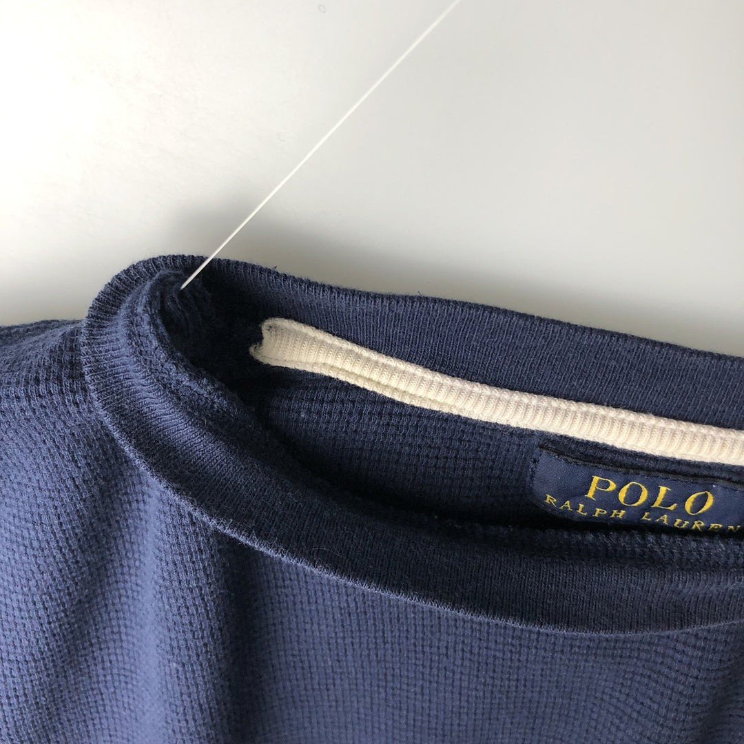 Ralph Lauren POLO RALPH LAUREN Thermal Long T-Shirt, Men's Size M cotton navy blue type Vintage Second Hand