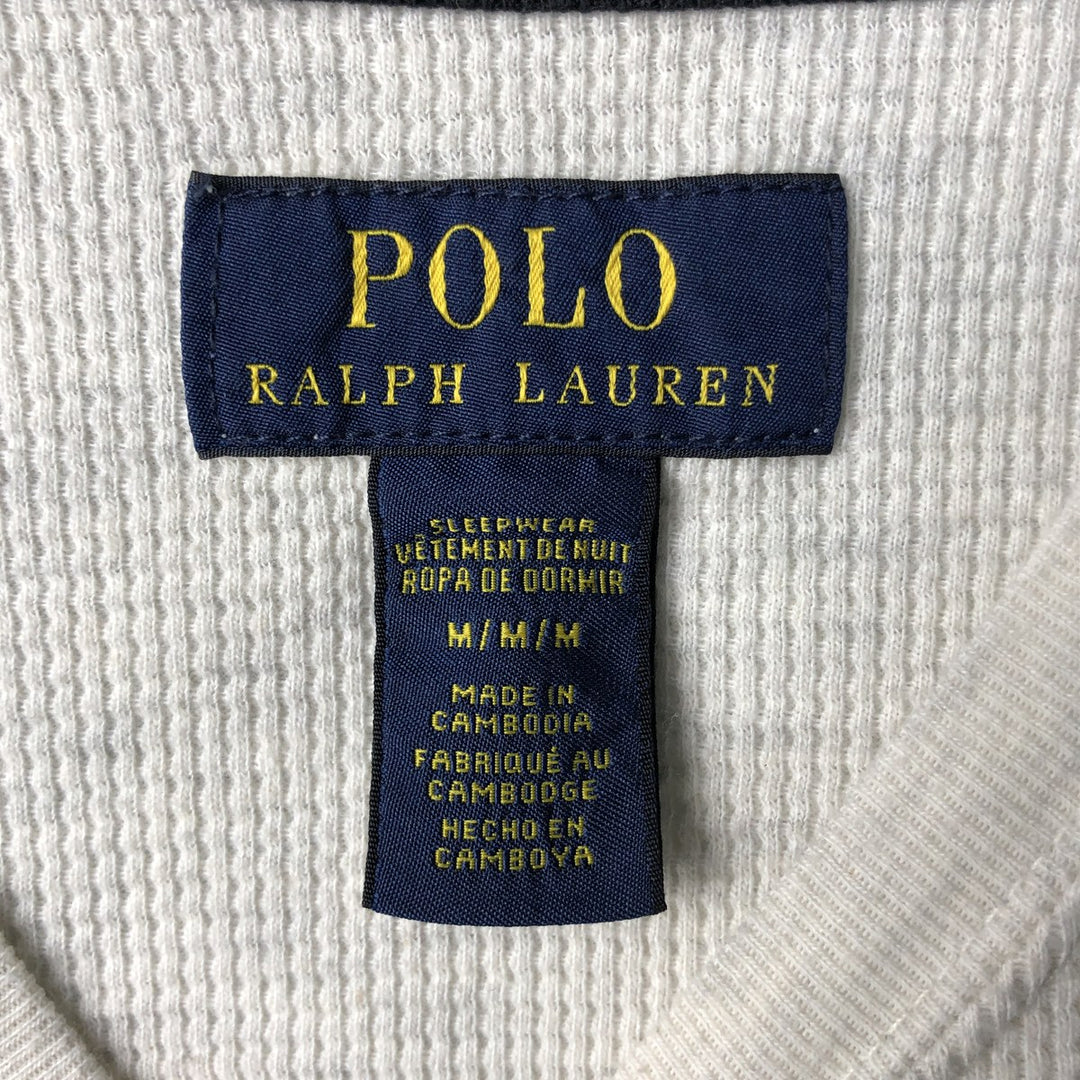Ralph Lauren POLO RALPH LAUREN Thermal Long T-Shirt, Men's Size M unclear pale white type Vintage Second Hand