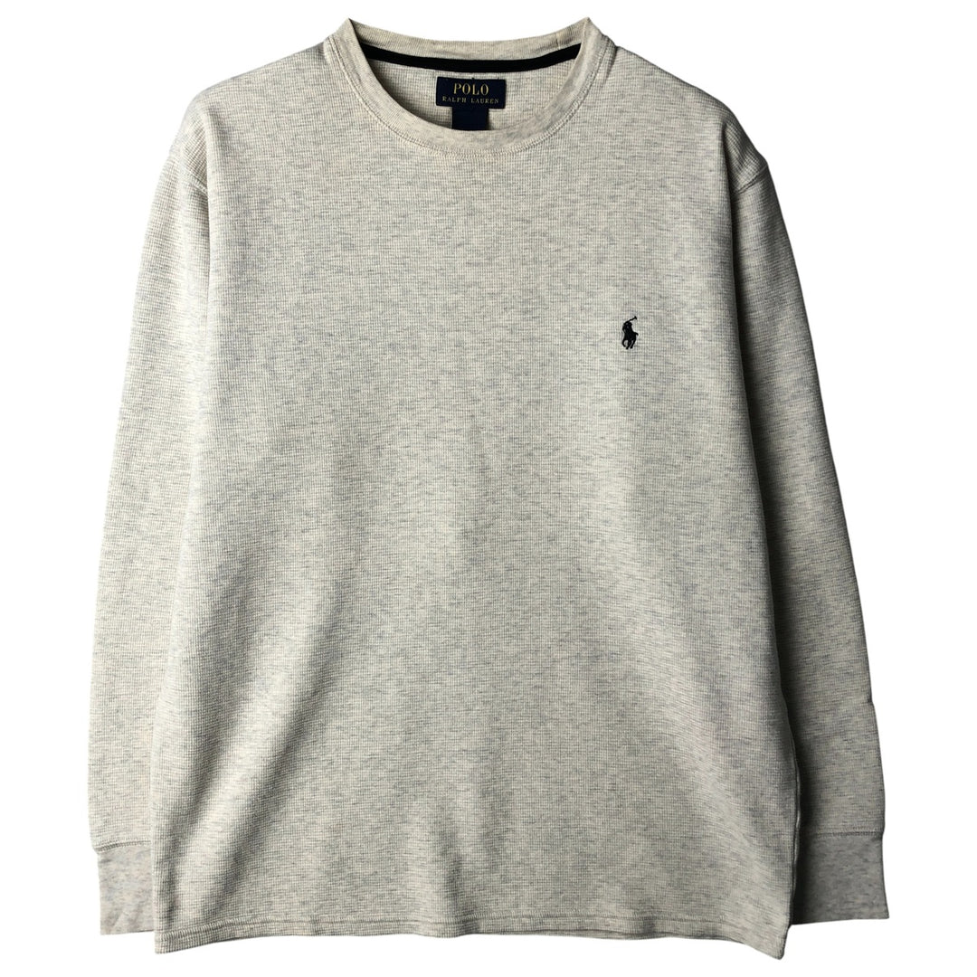 Ralph Lauren POLO RALPH LAUREN Thermal Long T-Shirt Men's Size L cotton ivory Vintage Second Hand