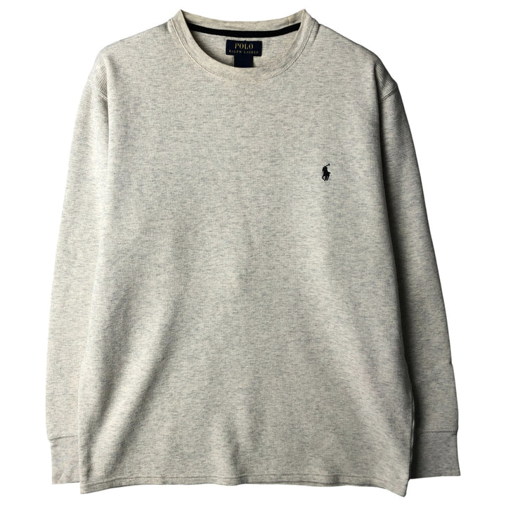 Ralph Lauren POLO RALPH LAUREN Thermal Long T-Shirt Men's Size L cotton ivory Vintage Second Hand