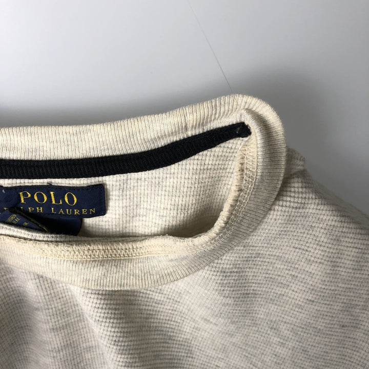 Ralph Lauren POLO RALPH LAUREN Thermal Long T-Shirt Men's Size L cotton ivory Vintage Second Hand