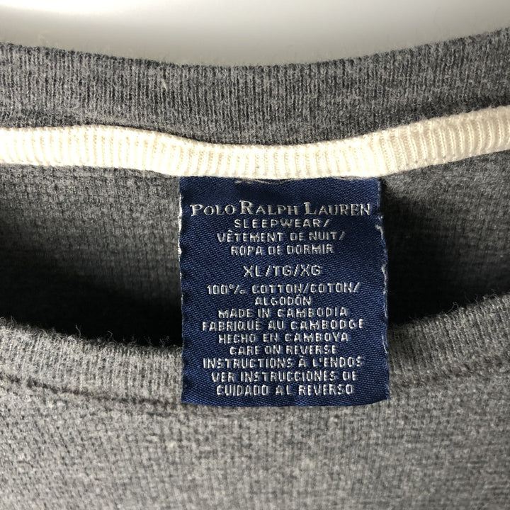 Ralph Lauren Polo Ralph Lauren Sleepwear Thermal Long T-Shirt, Men's XL cotton gray type Vintage Second Hand