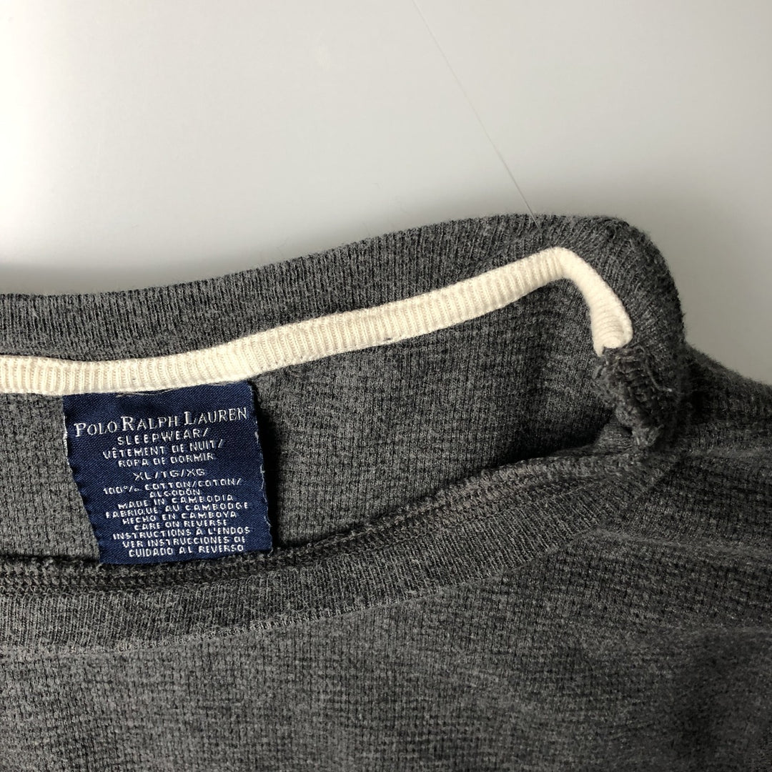 Ralph Lauren Polo Ralph Lauren Sleepwear Thermal Long T-Shirt, Men's XL cotton gray type Vintage Second Hand