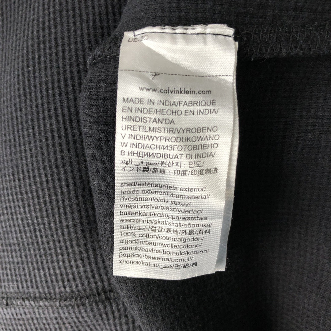 Vintage Calvin Klein Jeans Thermal Long T-Shirt, Waffle, Men's Size L cotton black type Vintage Second Hand