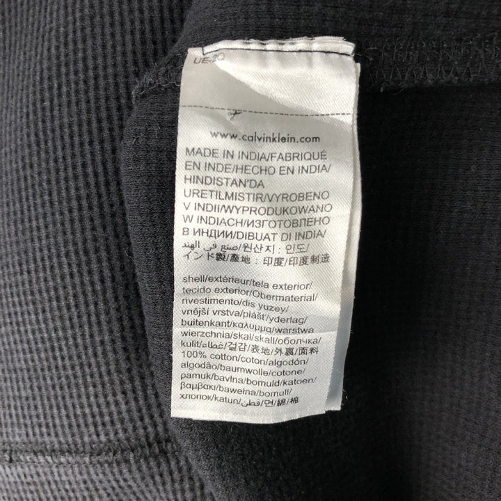 Vintage Calvin Klein Jeans Thermal Long T-Shirt, Waffle, Men's Size L cotton black type Vintage Second Hand