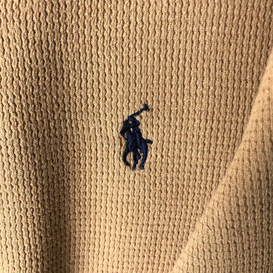 Ralph Lauren POLO RALPH LAUREN Thermal Long T-Shirt Men's Size L cotton beige type brown Vintage Second Hand