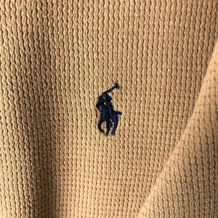 Ralph Lauren POLO RALPH LAUREN Thermal Long T-Shirt Men's Size L cotton beige type brown Vintage Second Hand