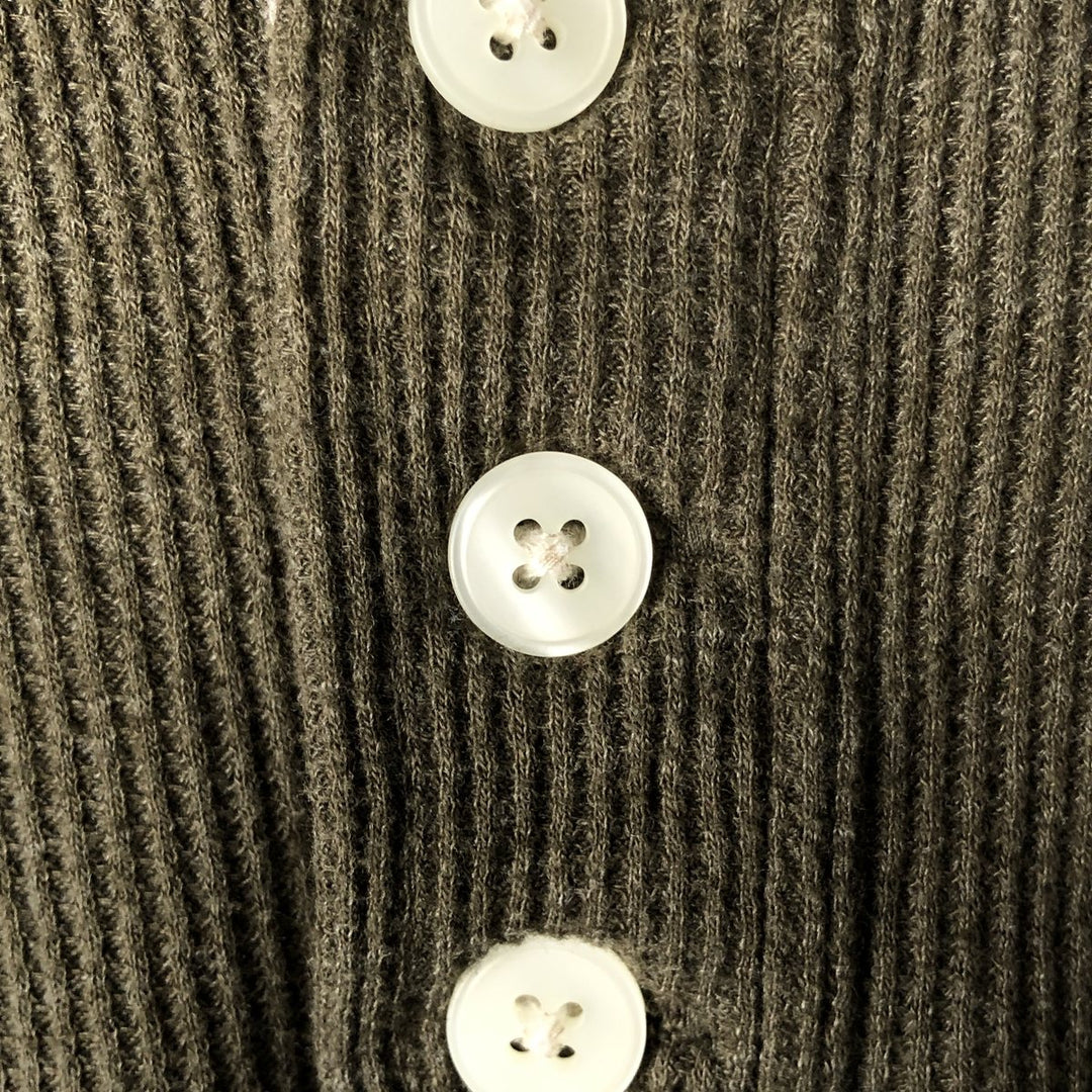 Pierre Cardin Henley neck thermal long T-shirt, men's size L cotton Khaki type Vintage Second Hand