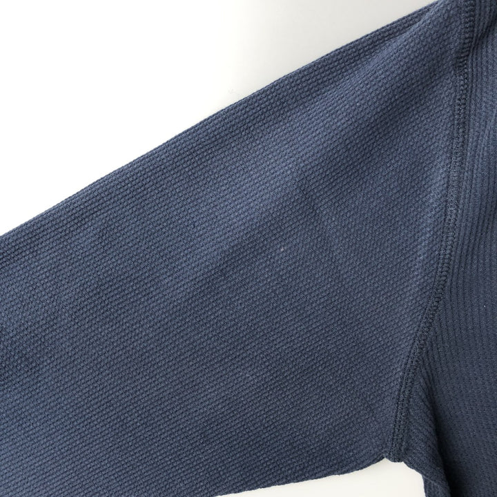 Pierre Cardin Henley neck thermal long T-shirt, men's size M cotton navy blue type Vintage Second Hand