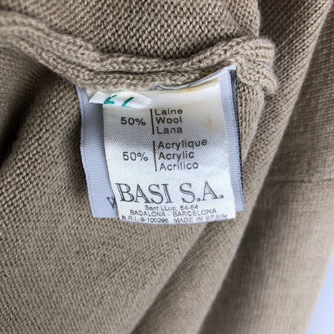 Lacoste V-neck acrylic and wool knit sweater, size 6, men's XL wool Beige type Vintage Second Hand