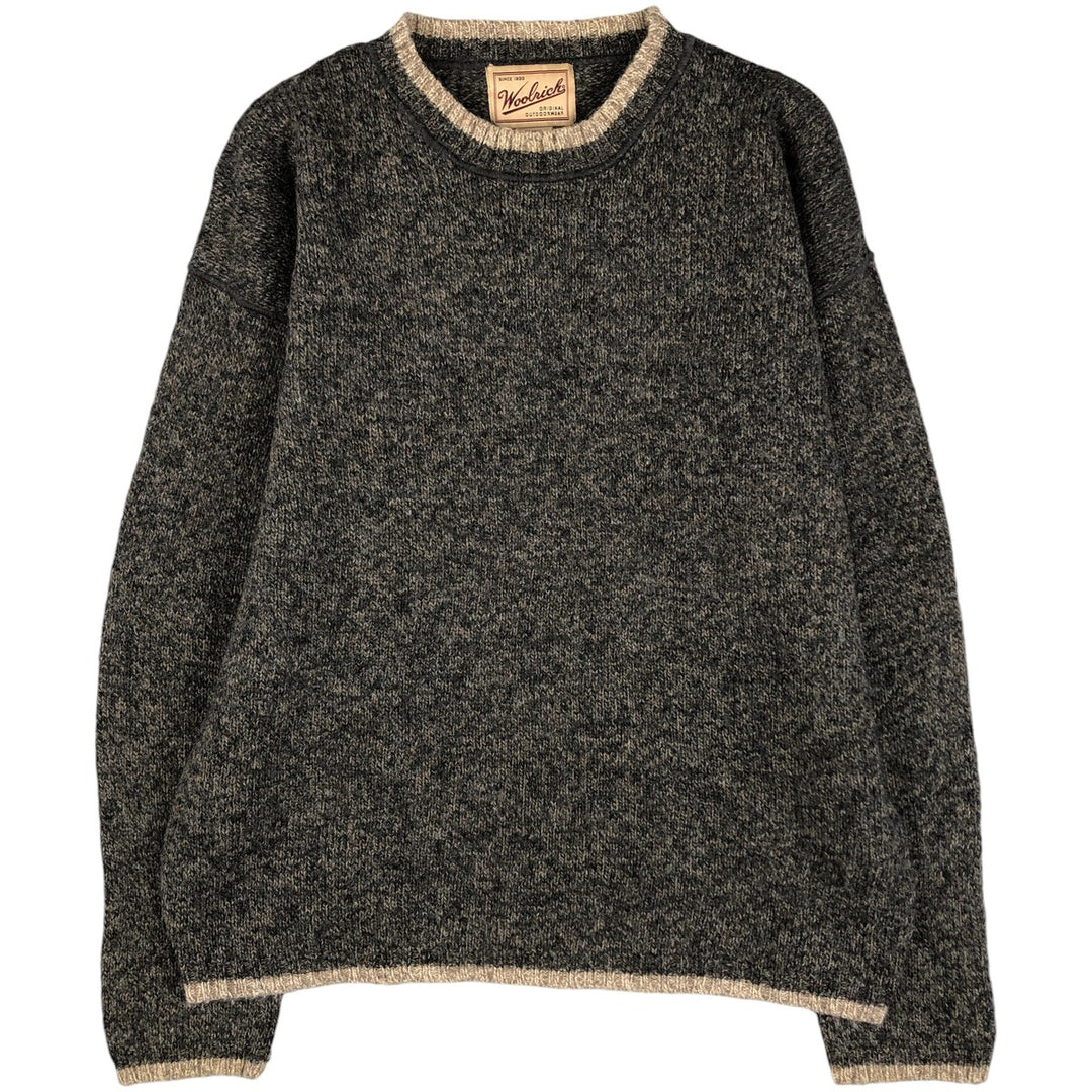 2000'S WOOLRICH Wool Knit Sweater, Men's Size M wool gray type Vintage Second Hand