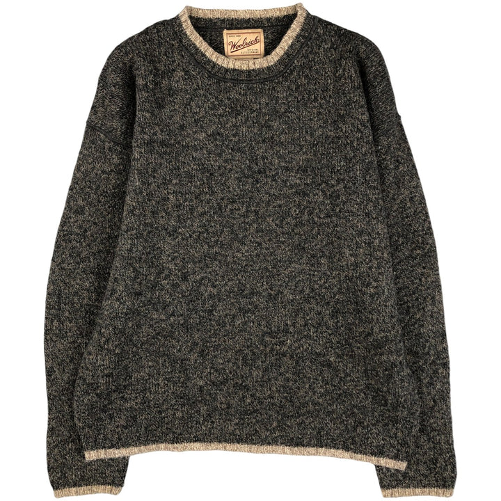 2000'S WOOLRICH Wool Knit Sweater, Men's Size M wool gray type Vintage Second Hand